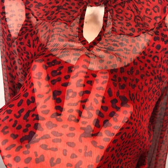 Johnny Was Animal Print Silk Blouse - Picture 3 of 11
